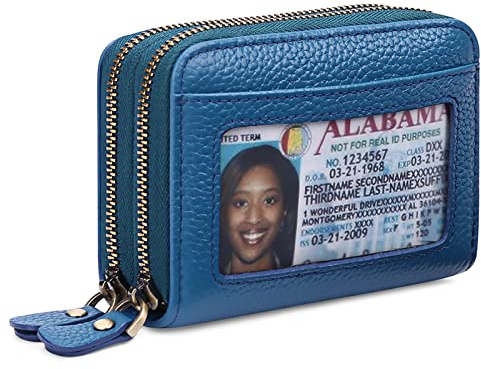 GAEKEAO Damen Geldbörse klein aus Echtes Leder, Geldbeutel für Frauen mit RFID-Schutz, Mini Damen Portemonnaie Münzfach Zipper Brieftasche Kartenhalter mit vielen Kartenfäche