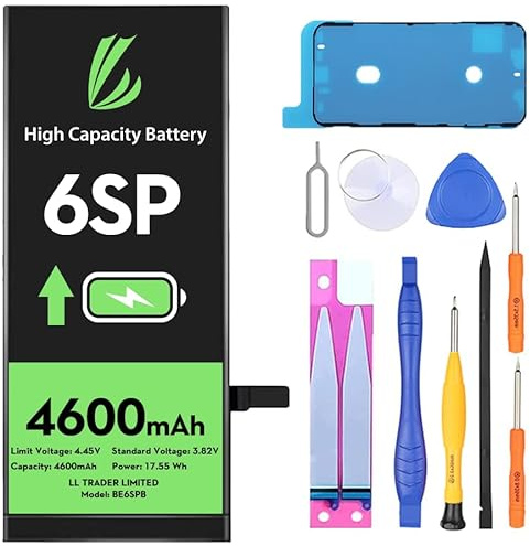 LL Trader Akku für iPhone 6S Plus, 4600 mAh, Lithium-Ionen-Akku, hohe Kapazität, mit Allen Reparaturwerkzeugen