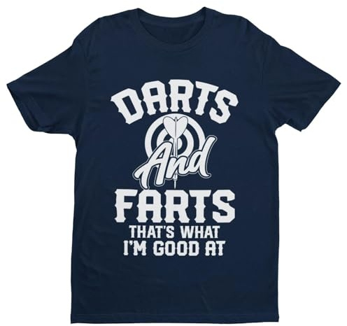 Galaxy Tees Herr Darts and Farts rolig T-shirt kortärmad, Midnatt marinblå, L