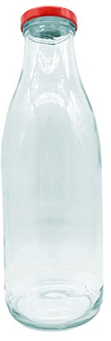 AC - Botella Multiusos, Fabricado en Vidrio, Almacenamiento y conservación de Alimentos, Frutos Secos, Especias, 1 L, Ø 9 x 17,5 cm