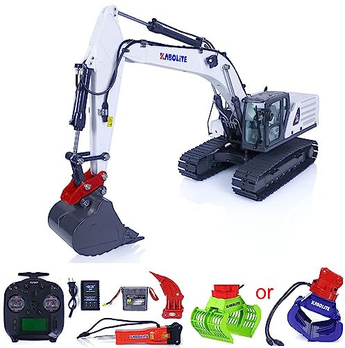 wheelfun KABOLITE K961-100S 1/18 RC Pelle hydraulique RTR HUINA Version améliorée K336Gc Pelleteuse de construction Modèle Flysky ST8 Breaker Marteau Ripper Pince mécanique