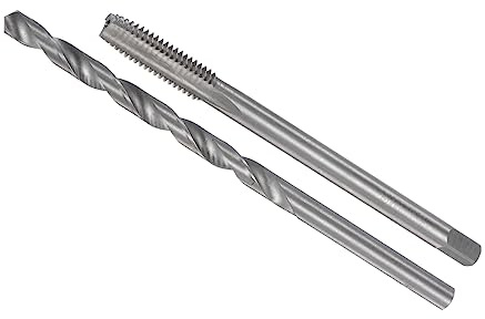 CoCud Gewindebohrer und Bohrer Bit Set M8 x 1.25 Gewinde Metrisch | 1Set, Gewindebohrer 8mm Bohrer, Gewindebohrer und Drehbohrer Kit, 100mm Länge, Extra Lang, Für Gewindeschneiden