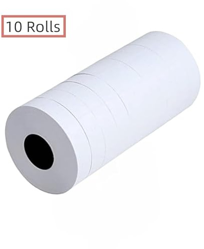 Supercap 10 Rollen Etiketten Papier passend für MX-6600, MX-6602, YH-689 Preisschild 2-zeilige Markierungspistole Preismarkierer Etiketten (ohne Pistole) (weiß)