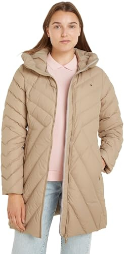 Tommy Hilfiger Dam Chevron Mw vadderad kappa puffer, BEIgE, XL