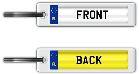 Ireland (Irish) EU Personalised Registration Number Plate Keyring Any Name or Text