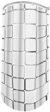Loobiiny Duschvorhangstange, U-Form, gebogen, ausziehbar, 80 – 130 cm, ohne Bohren, Edelstahl, für Badezimmer, Ankleidezimmer und Fenster