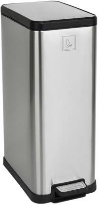 SVITA STM18 Mülleimer Treteimer Tretmülleimer Abfalleimer 18l inkl. Inneneimer Softclose-Deckel Fußpedal freistehend rechteckig Silber