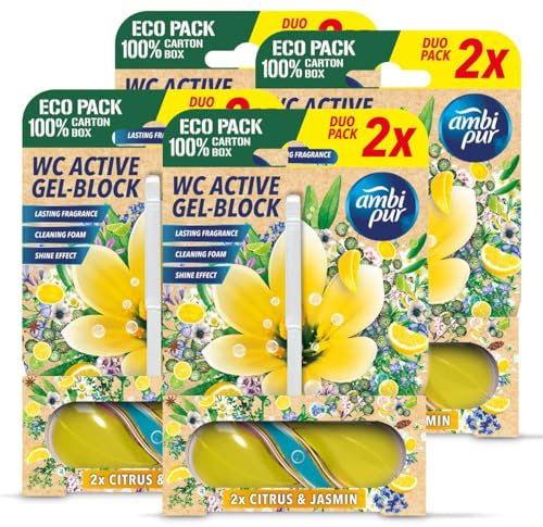 Ambi Pur WC Active Gel-Block 2x45g Citrus & Jasmin - WC Duft (4er Pack)