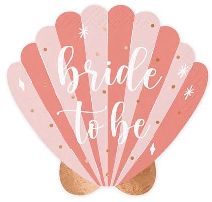 Bride to Be Pink Napkins - Pack of 20 Shell Shape Light Pink