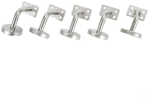 Edelstahl Handlauf Geländer Treppenwandhalterung, Set mit 5 Halterungen (flach)