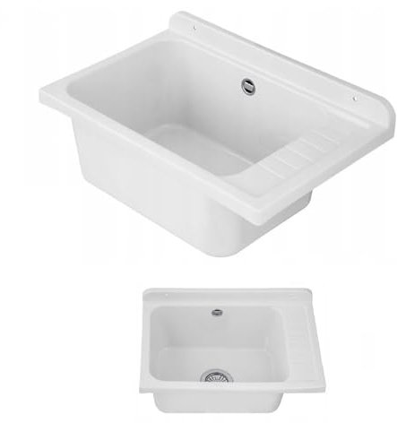 Lavandino esterno giardino garage cantina lavanderia officina (bianco)