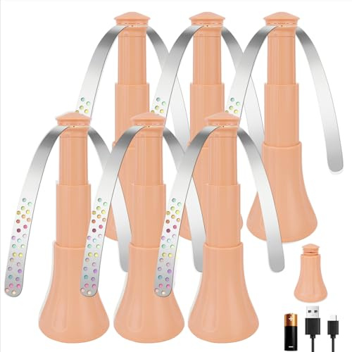 YWAQMCT Antimosche da Tavolo Ventilatore per Allontanare le Mosche, Retrattili Ventilatore Deterrente per Mosche per Uso Interno ed Esterno per Picnic, Ristoranti e Barbecue (6, Arancia Pesca)