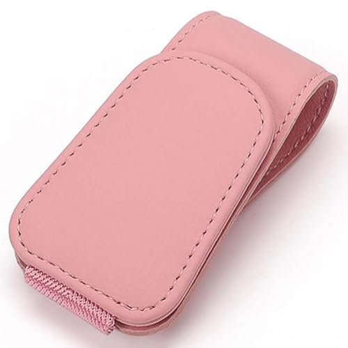 Toets Auto Brillenhalter Sonnenbrillenhalter für Audi RS3 2018-2025, PU Leder Sonnenblende Sonnenbrillen Brillenaufhänger Clip Auto Organizer Zubehör,G/Pink