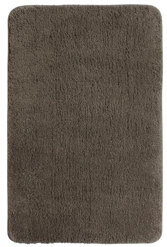 NYVI Badematte NYVISpa Lasalle XXL 70x120 cm Taupe Rechteckig - Badezimmerteppich - rutschfest, Saugfähig, Schnell Trocknend, Fußbodenheizung geeignet, Oeko-TEX, Waschbar, Weich