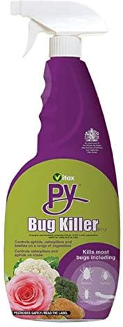 Vitax PY Bug Killer Spray 750ml | Fast-Acting Insecticide for Aphids, Greenfly, Caterpillars & Blackfly | For Use on Edibles, Roses & Ornamentals | Indoor & Outdoor Garden & Greenhouse Treatment
