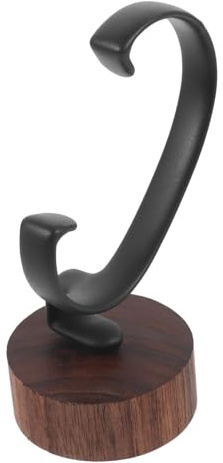 WATIIFUFU Espositore Orologio Singolo in Legno Massello, Supporto C | Design Smontabile, Base in Noce Nero, per Orologi da Polso di Uomo e Donna, Uso da Tavolo