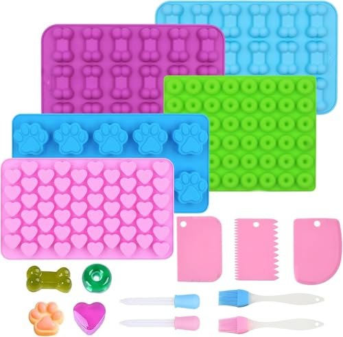 12 Pcs Silicone Molds Dog Paw and Bone Set,3D Puppy Dog Paw Cake Moulds | BPA-Free Non-Stick Food Grade Molds Dog Ice Cube Mould for Baking,Candy,Jelly,Ice Cube,Pet Treats