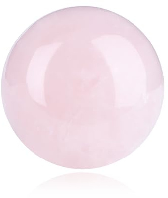 Sahoottie Rosenquarz Stein Kristallkugel 40mm Natürlich Kristalle Edelsteine Wahrsager Kugel Heilenden Kristallsteinkugeln für Heimdekoration Meditation Reiki Chakraausgleich Dekoration Geschenk
