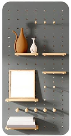 Wall Mounted Wooden Display Storage Panel Kit - Grey 60x120cm (23.6x47.2in) for Home Office Garage nization and Décor Versatile Wall Solution