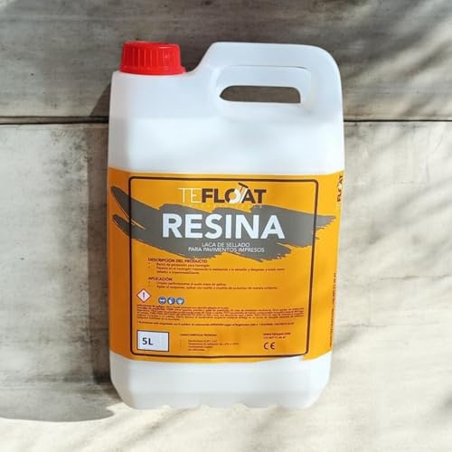 Resina - Barniz para Hormigón Impreso al agua - Protege el Suelo penetrando en el poro, Revive el color del Pavimento de Hormigón (5 Litros)