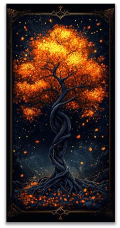 JOSUE Albero Della Vita Grande Stampa su Tela Minimalista Quadri Moderni Albero Immagine Camera Da Letto Ristorante Decorazione(Oro 90)-70x140cm Non incorniciato
