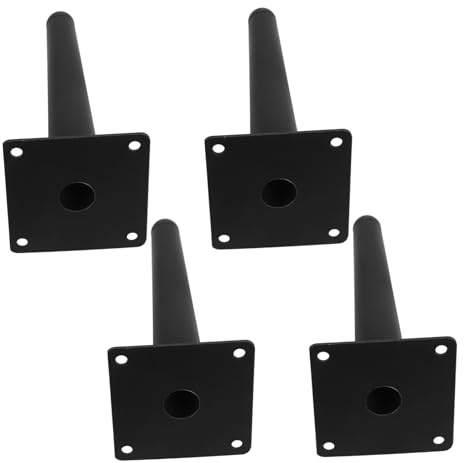BAZEITFLOW 4 pezzi Gambe Mobili Angolate in Nero Opaco Gambe Tavolo e Resistenti e Facili da Installare Piedini Smussati per Comodini e Sedie Design