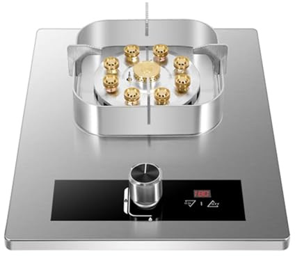 Cuisinière À Gaz 5,2 KW, Plaque De Cuisson Un Seul Brûleur, Cuisinière Encastrable En Acier Inoxydable, Minuterie Feu Élevé Neuf Cavités, Avec Protection Anti-extinction(NG)