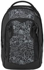 Satch match plus Schulrucksack, erweiterbar auf 35 Liter, ergonomisch, mit Fronttasche Street Ink - Grau