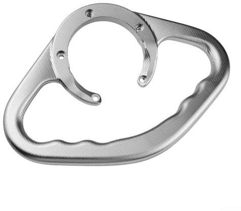 BEAZOOM Maniglia per serbatoio del carburante per moto in lega di alluminio per Kawasaki, barra di sicurezza posteriore per passeggero con scanalature antiscivolo, nero CNC (argento)