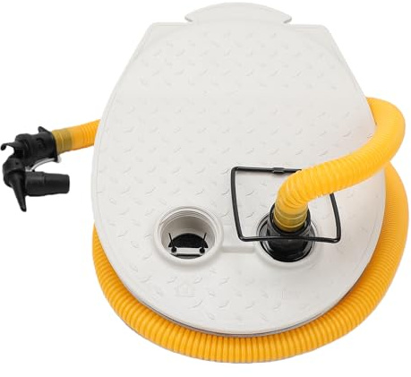 POENVFPO Dubbelverkande Fotpump, Robust Plastkonstruktion med HR-adapter och 5 Fots Brottsäker Luftslang, för Uppblåsbara Båtar Kajaksimring