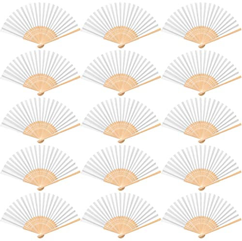 40 Stück Fächer Hochzeit Handfächer Weiß Hochzeit Gäste Geschenk Hochzeitsdekoration Hochzeitsgastgeschenke Papierfächer für Hochzeit Party