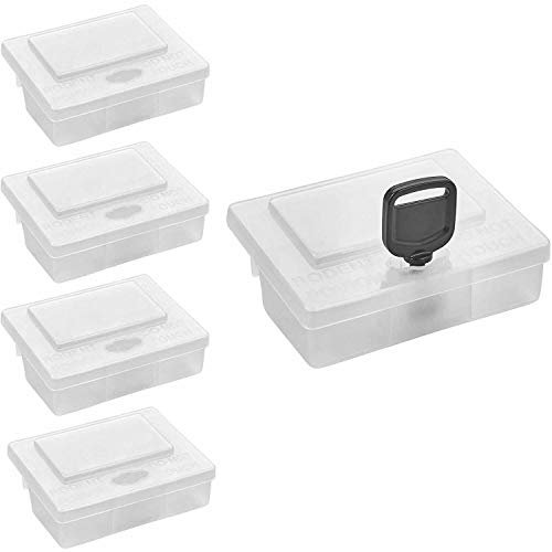 Set Köderbox für Mäuse I Sichere Mäuseköderbox für Mäusegift I Köderstation zum Auslegen von Mäuseköder I Wühlmaus, Maus effektiv im Garten bekämpfen (5, transparent)