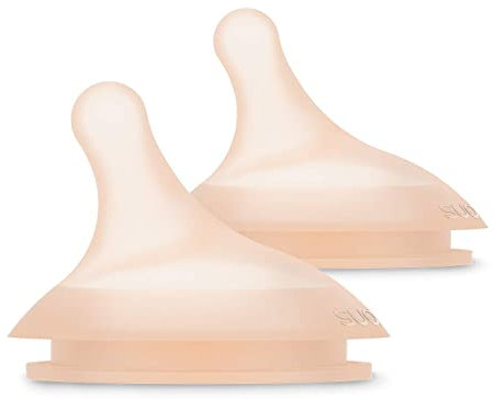 Suavinex, Confezione di tettarelle per biberon anticolici Zero Flusso adattabile, speciale allattamento misto, +0 mesi, 2 pezzi