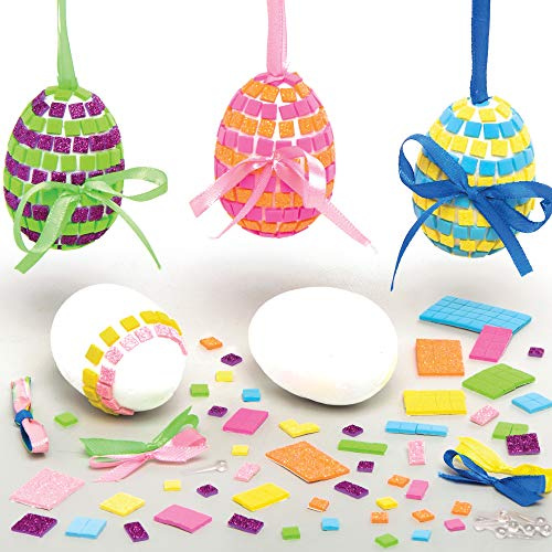 Baker Ross Mosaik Osterei Bastelset für Kinder (4 Stück) Steckspiel Kreativset zum Basteln zu Ostern