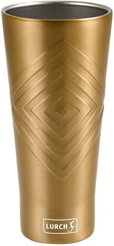 Lurch 240995 Isolierbecher / Thermobecher THE ONE für Heiße und kalte Getränke aus doppelwandigem Edelstahl 0,4 l, Gold
