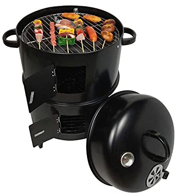 jiande Fai da Te Fumatore BBQ. Griglia Rotonda a Carbone Stufa all'aperto Bacon Portatile Barbecue Griglie domestiche per Uso Domestico a Doppio Strato Fumatore griglia griglia 40x80 cm