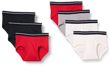 Amazon Essentials Men's Märkesfria bomullsbyxor, Pack of 7, Grå/Röd/Vit, XL