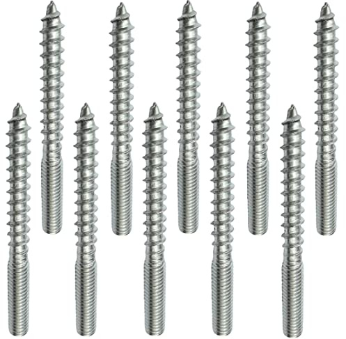 AERZETIX - C58566 - Satz von 10 Schraube mit doppelgewinde stockschrauben M6x60mm aus edelstahl A2 - stehbolzen für schraube - schraubstift - ermöglicht die montage von vollmaterialien