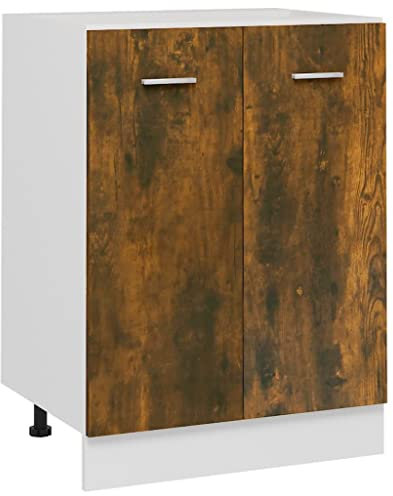 vidaXL Armario de Horno “Lyon” Madera ingeniería Roble Ahumado
