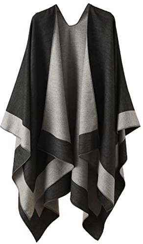 Kuukaas Poncho Damen Winter Kaschmir Schal Damen Warm Strick Ponchos & Capes für Damen Decke Schal Wrap Poncho Open Front Herbst Mantel Damen