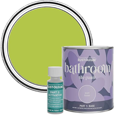 Rust-Oleum Green Water-Resistant Bathroom Tile Paint in Matt Finish - Key Lime 750ml