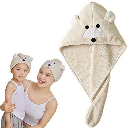 Cysocool Anti-Frizz Damen Mikrofaser Haarturban mit Knopf, Mädchen Schnelltrocknend Haartrockentuch Turban Weiche Haar Handtuch Saugfähig Verdrehter Turban Kopfhandtuch Hut für alle Haartypen