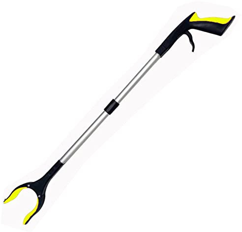 Litter Pickers,32 Lightweight Extender Gripper Long Handy Assist Tool,Foldable Grabber Reacher Rubbish Pick Up Helping Hand for Adults (32 Yellow)