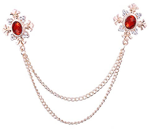 Mode Quaste Kristall Kreuz Kette Brosche Damen Hemdkragen Pins und Broschen Persönlichkeit Anstecknadel Schnalle Damen Accessoires (Farbe: E) (C b) (C b)