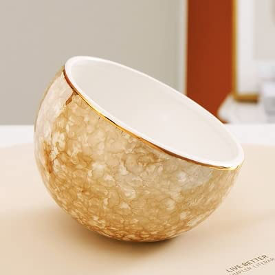 OQHAIR Bol à Fruits Bol à Peel en céramique Poubelle de Bureau Corbeille à Papier Maison Porcelaine Snack Plateau de Fruits KTV Seau de Rangement Ornements de Table Plat de Fruits 4L (Cap