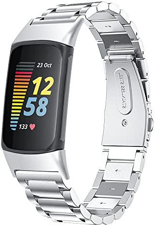 Chofit Armbänder Kompatibel mit Fitbit Charge 6 Armband, Metall Edelstahl Ersatzbänder Business Armband für Charge 6