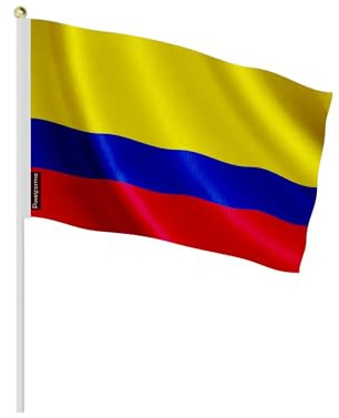 Pixelforma - Mini bandera de Colombia en varios tamaños, 100% poliéster de plástico, 20 x 30 cm