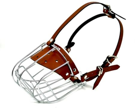 L&J Pets Uk Metall Maulkorb für Amstaff, Pitbull & ähnliche große Hunde – Sicher, Bequem & Verstellbar (SB2, Schwarz)