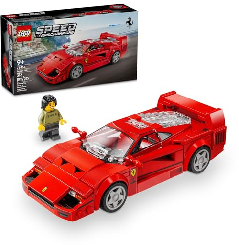 LEGO Speed Champions Ferrari F40 Supercar, Toy Car Model Building Set with Driver Minifigure, Collectible Ferrari Toy for Kids Ages 9 and Up, 76934