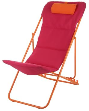 KASANOVA Chaise Chaise longue pliante Fuchsia avec appui-tête